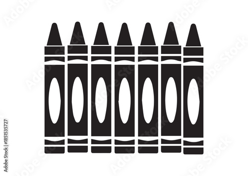 Crayons icon, Crayons silhouette vector