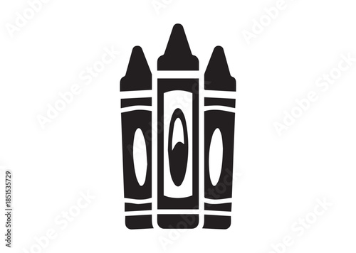 Crayons icon, Crayons silhouette vector