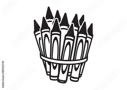 Crayons icon, Crayons silhouette vector
