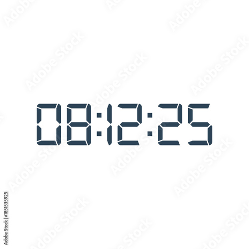 LED digital clock number for counter or calculator mockup design