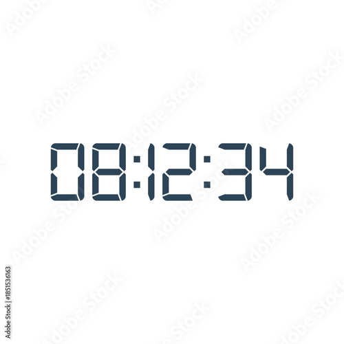 LED digital clock number for counter or calculator mockup design
