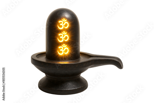 Mystical Stone Shiva Lingam Symbol of Cosmic Consciousness Isolated on a Transparent Background