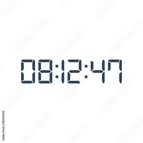 LED digital clock number for counter or calculator mockup design