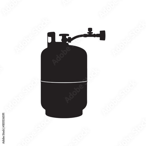 Cooking gas cylinder silhouette vector flat illustration design on white back ground