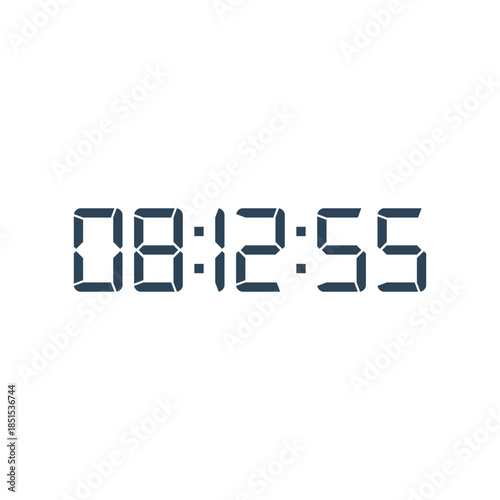 LED digital clock number for counter or calculator mockup design