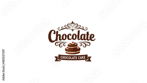 vintage chocolate cake logo