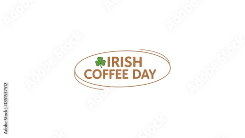 minimal irish coffee day logo