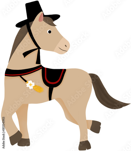 Horse wears Korean hat design for the year of the horse