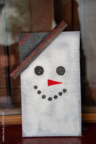 wooden box with a red ribbon