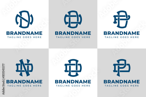 Letters DN ND DO OD DP PD Monogram Logo Set, great for any business