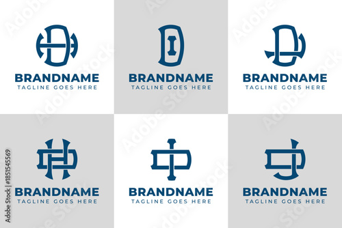 Letters DH HD DI ID DJ JD Monogram Logo Set, great for any business