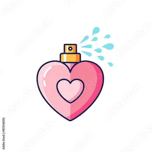 Charming Heart-Shaped Perfume Spray Bottle Icon