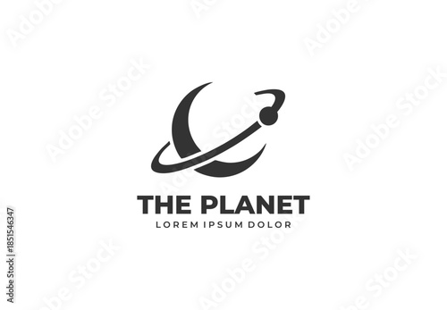 Planet orbit concept logo design for your branding and identity