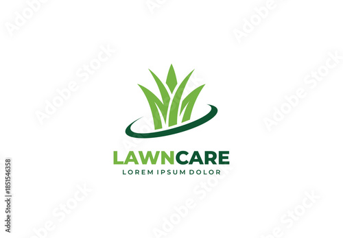 Lawn care grass concept logo design for your branding and identity