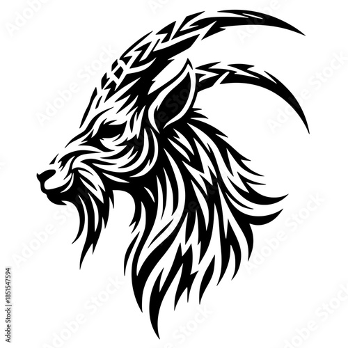 Goat head silhouette vector design