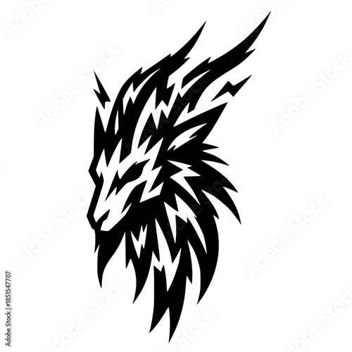 Goat head silhouette vector design