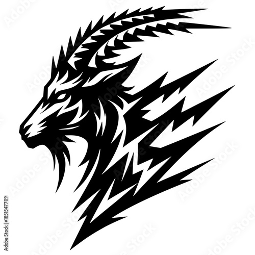 Goat head silhouette vector design