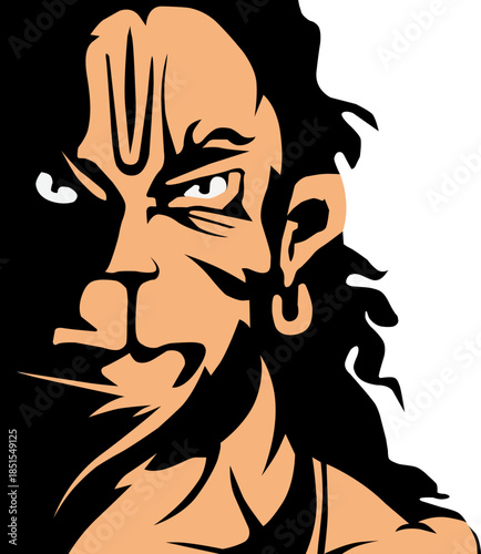 Hanuman Jayanti Silhouette Vector | Hindu God Hanuman Spiritual Icon