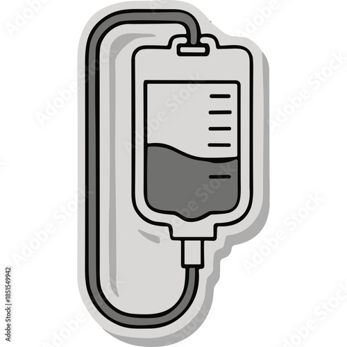 IV Drip Bag Icon - Medical Infusion Illustration