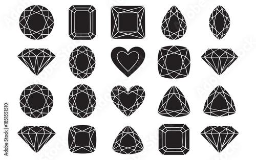 Diamond and Gemstone Cut Icons