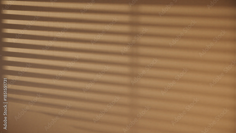 Fototapeta premium Blurry wooden window blinds with slats partially open
