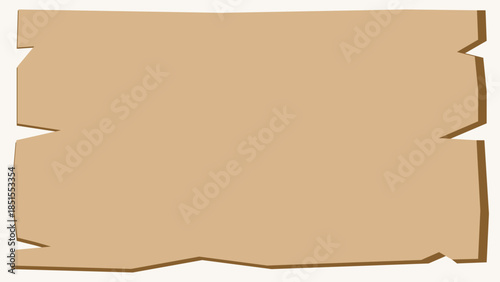 Simple Cartoon Torn Edge Wood or Paper Parchment Texture Scrap Element