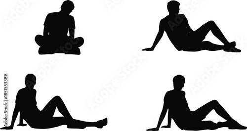 Collection of silhouettes featuring disabled people in wheelchairs, elderly with walking sticks, families with children, and owners walking their dogs