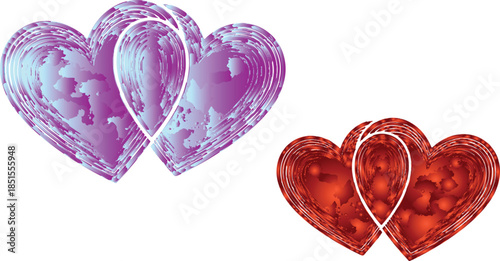 A red heart with a heart rate, the heart of her heart, serves as a sweet pink symbol of romance to decorate the gift card.