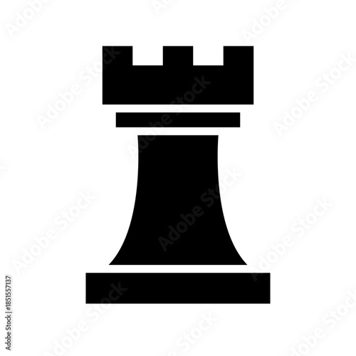 Chess rook silhouette icon. Vector.
