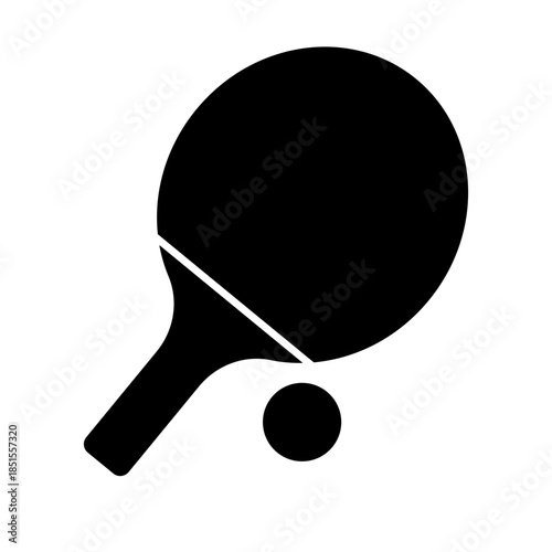 Simple table tennis silhouette icon. Vector.