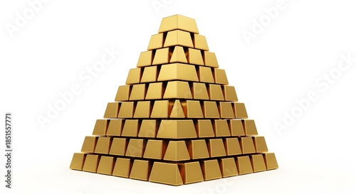 Wooden pyramid stack of blocks and chips representing construction and 3D concept