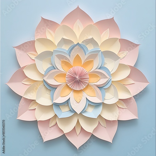 Paper craft floral mandala high resolution picture