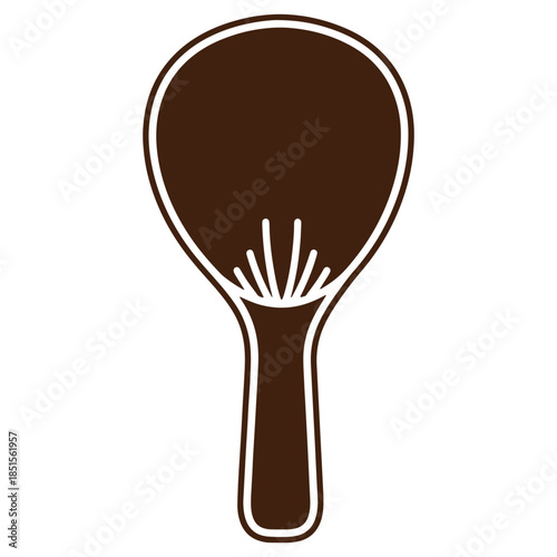 Brown Hairbrush Icon Isolated on Transparent Background for Design and Web Use