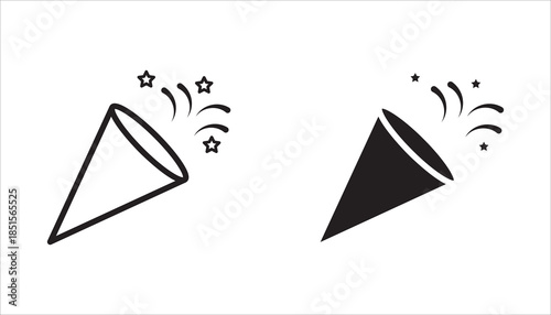 Trumpet icon set. New Year, Christmas, Stock vector collection. White background