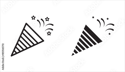 Trumpet icon set. New Year, Christmas, Stock vector collection. White background