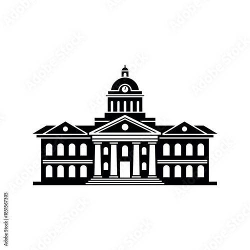 Historic Government Building with Clock Tower.