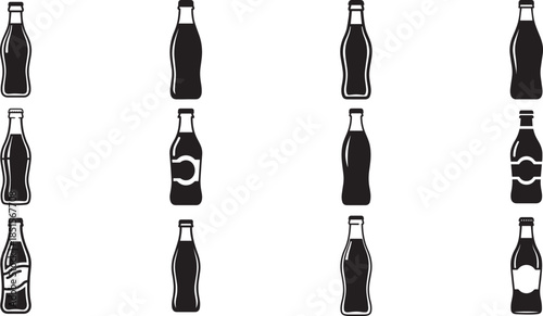 Set of Soda bottle icon, Soda bottle vector collection
