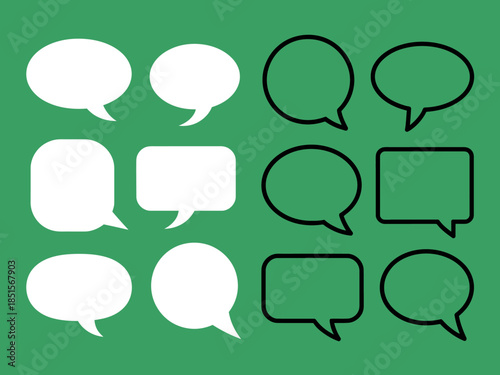 Speech Bubbles in Green Background
