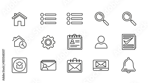 Essential Minimalist Outline Icons for Web and Mobile Interface Design
