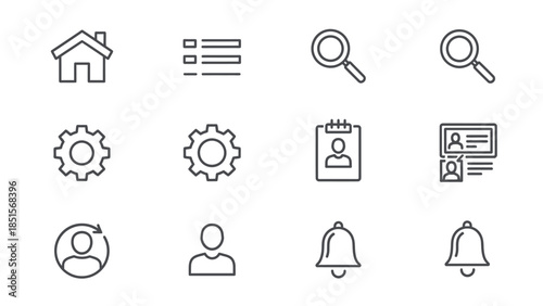 Essential Minimalist Outline Icons for Web and Mobile Interface Design