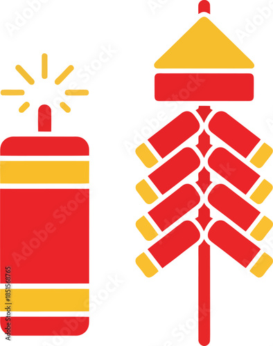 Vibrant Lunar Chinese New Year Celebration with Fireworks and Firecrackers in a Joyful Atmosphere