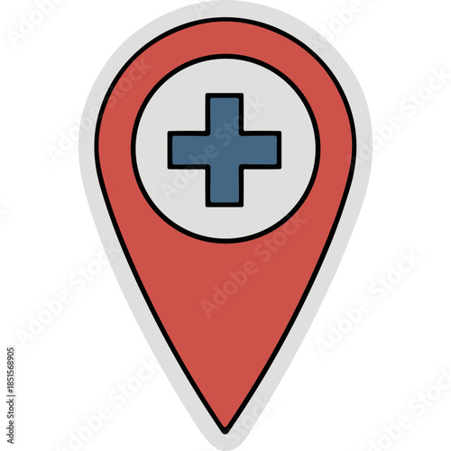 Medical Location Pin Icon - Healthcare Marker