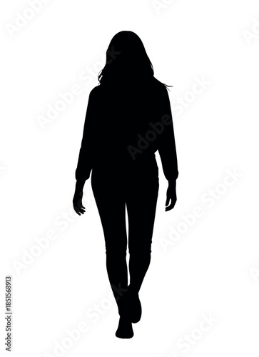 Silhouette of Woman Walking Alone