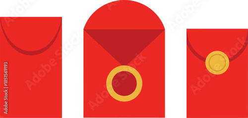 Red envelopes with gold coins, a symbol of prosperity during Chinese New Year celebrations under the lunar calendar