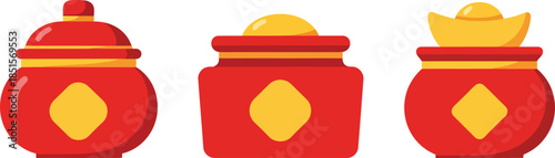 Celebrating Chinese New Year with Lunar Traditions and Red Envelopes Filled with Gold Coins