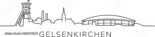 Gelsenkirchen city skyline with landmarks vector illustration