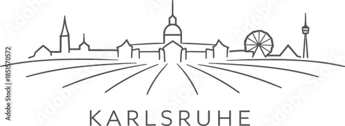 Karlsruhe Germany city skyline minimalist vector illustration