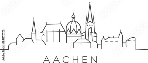 Aachen Germany city skyline landmark minimalist vector illustration