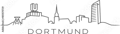 Dortmund Germany city skyline minimalist vector illustration