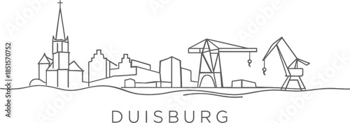 Duisburg Germany city skyline minimalist line art illustration